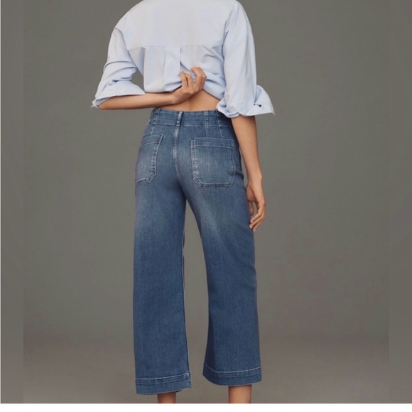 Anthropologie Maeve The Colette Crop High-Rise Wide-Leg Jeans 25 - Picture 2 of 7